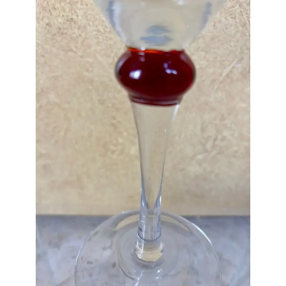Vintage Crate & Barrel Large Purple Ball Stem Martini Glass 8